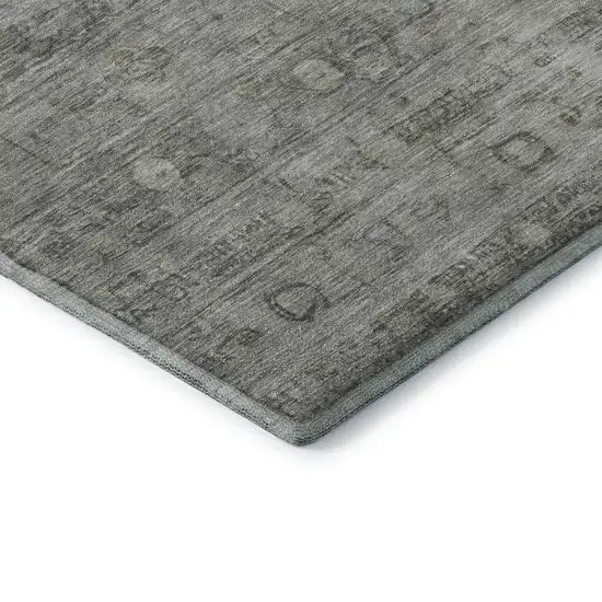 Pewter And Taupe Geometric Washable Area Rug With UV Protection Photo 7