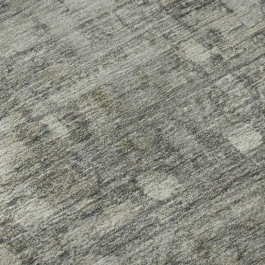 Pewter And Taupe Geometric Washable Area Rug With UV Protection Photo 9