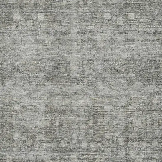 Pewter And Taupe Geometric Washable Area Rug With UV Protection Photo 2