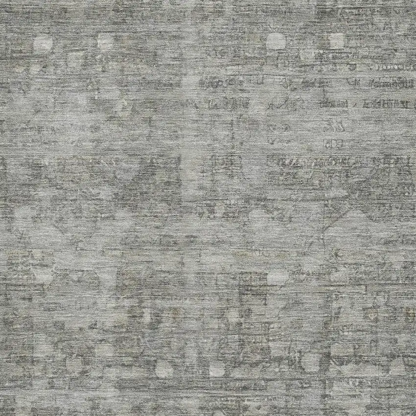 Pewter And Taupe Geometric Washable Area Rug With UV Protection Photo 2