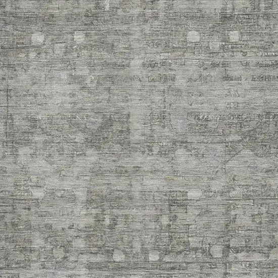 Pewter And Taupe Geometric Washable Area Rug With UV Protection Photo 2