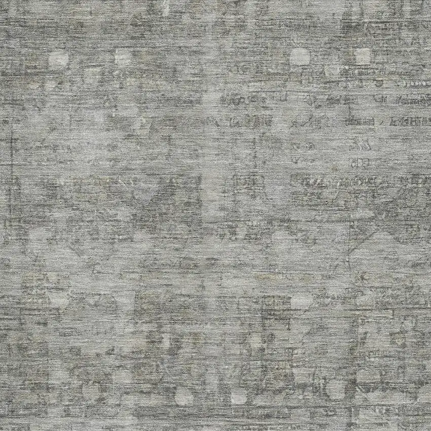 Pewter And Taupe Geometric Washable Area Rug With UV Protection Photo 2