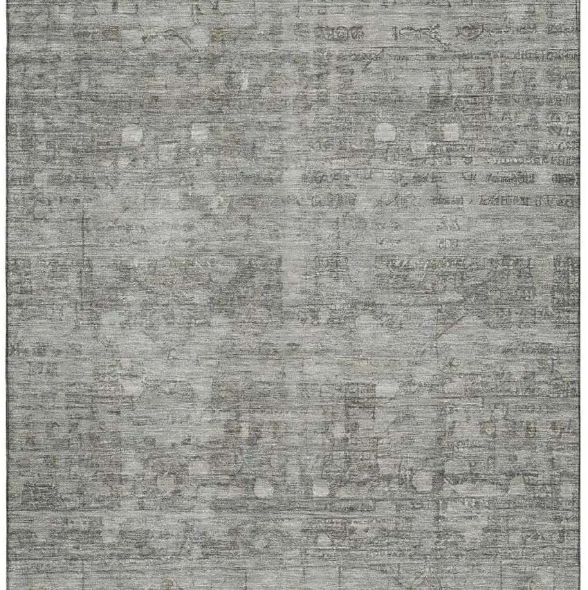 Pewter And Taupe Geometric Washable Area Rug With UV Protection Photo 3