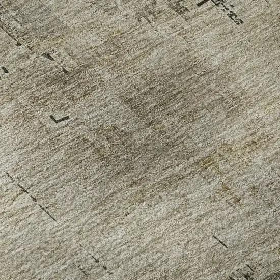 Pewter And Wheat Abstract Washable Area Rug With UV Protection Photo 8