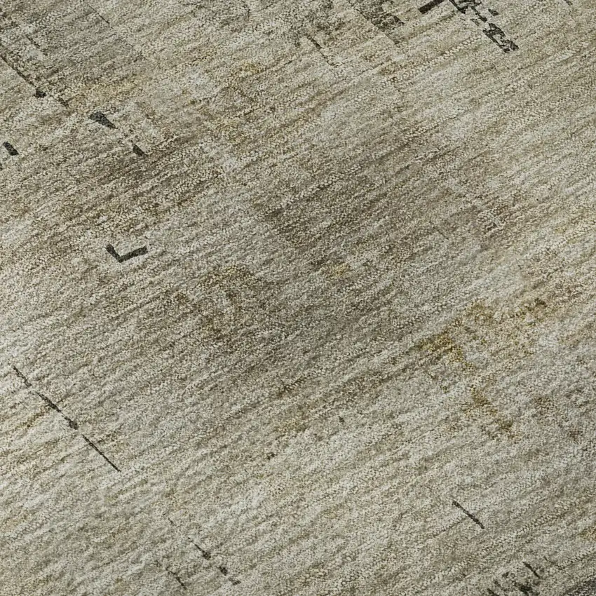 Pewter And Wheat Abstract Washable Area Rug With UV Protection Photo 9