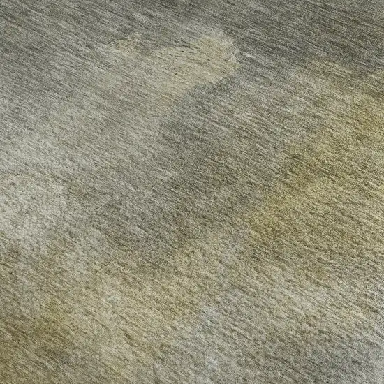 Pewter Beige And Gold Abstract Washable Area Rug With UV Protection Photo 2