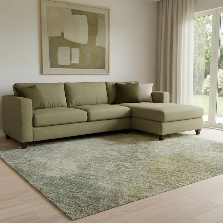 Pewter Beige And Gold Abstract Washable Area Rug With UV Protection Photo 2