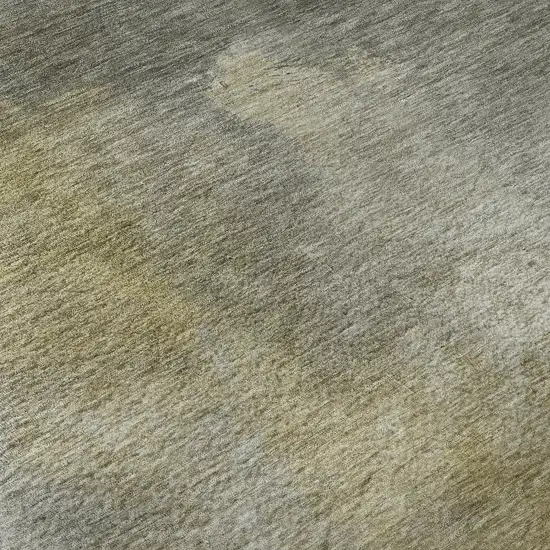 Pewter Beige And Gold Abstract Washable Area Rug With UV Protection Photo 1