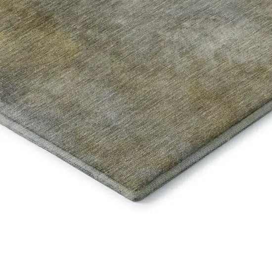 Pewter Beige And Gold Abstract Washable Area Rug With UV Protection Photo 6