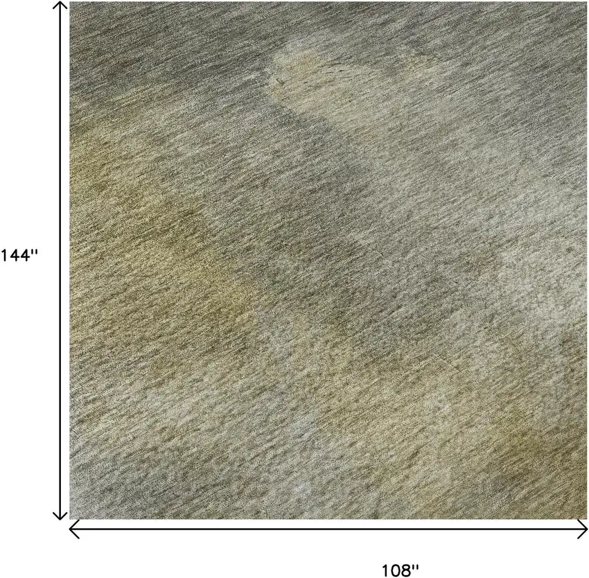 Pewter Beige And Gold Abstract Washable Area Rug With UV Protection Photo 9