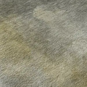 Photo of Pewter Beige And Gold Abstract Washable Area Rug With UV Protection