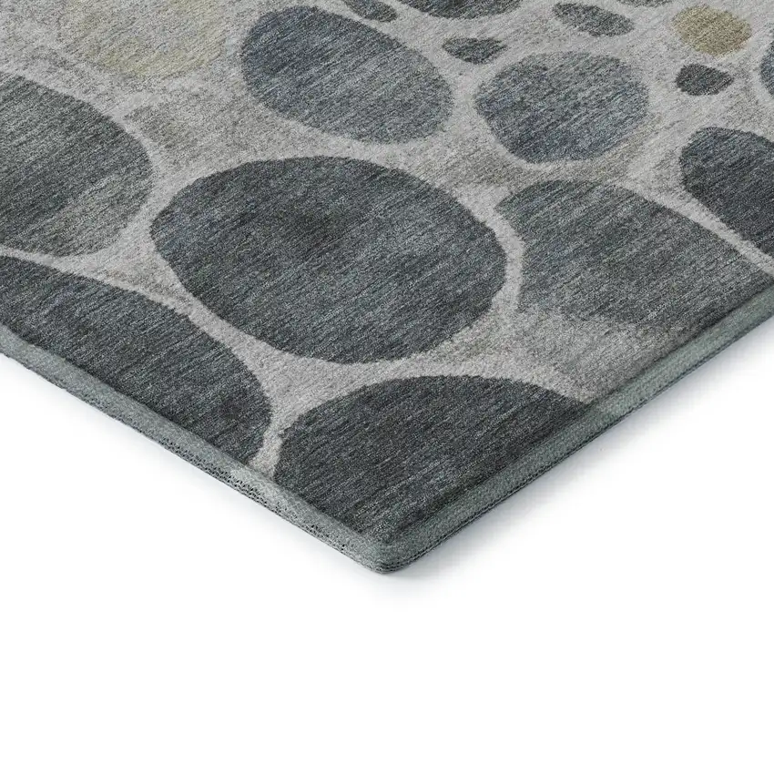 Pewter Beige And Gray Geometric Washable Area Rug With UV Protection Photo 8