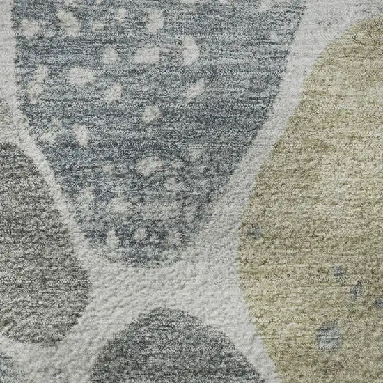 Pewter Beige And Gray Geometric Washable Area Rug With UV Protection Photo 8