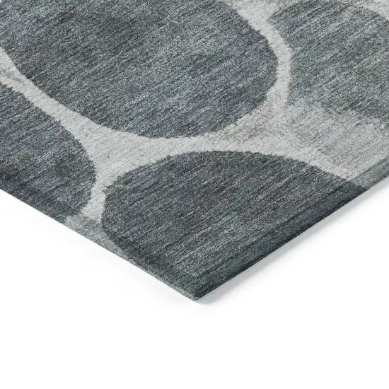 Pewter Beige And Ivory Geometric Washable Indoor Outdoor Area Rug Photo 9