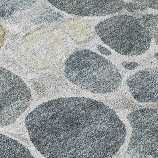 Pewter Beige And Ivory Geometric Washable Indoor Outdoor Area Rug Photo 8