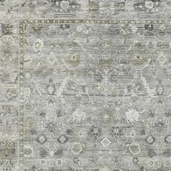 Pewter Beige And Ivory Oriental Washable Indoor Outdoor Area Rug Photo 4