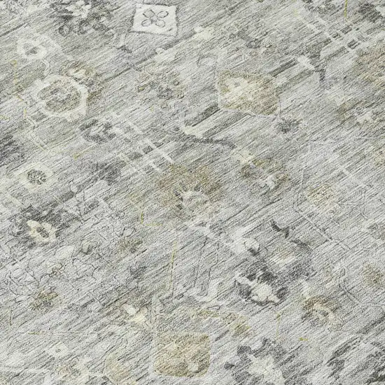 Pewter Beige And Ivory Oriental Washable Indoor Outdoor Area Rug Photo 8