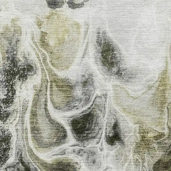 Pewter Black And Silver Abstract Washable Area Rug With UV Protection Photo 3