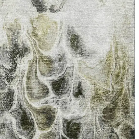 Pewter Black And Silver Abstract Washable Area Rug With UV Protection Photo 3