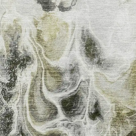 Pewter Black And Silver Abstract Washable Area Rug With UV Protection Photo 3