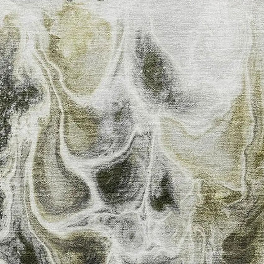 Pewter Black And Silver Abstract Washable Area Rug With UV Protection Photo 3