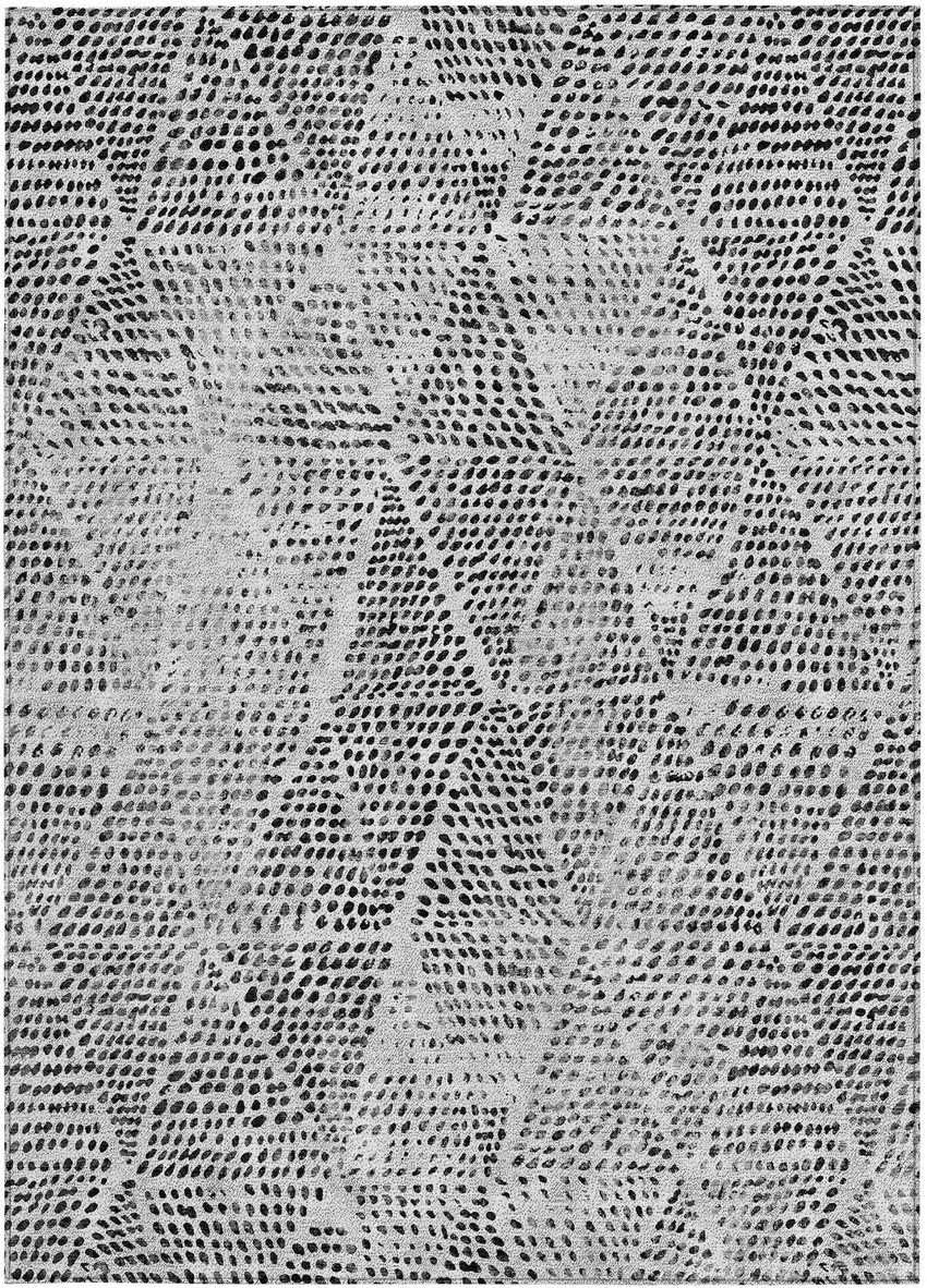 Pewter Blue Geometric Washable Non Skid Indoor Outdoor Area Rug Photo 5