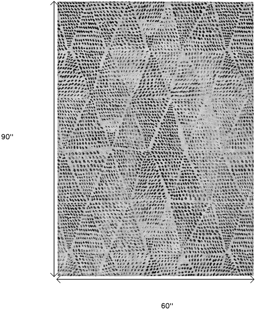 Pewter Blue Geometric Washable Non Skid Indoor Outdoor Area Rug Photo 3