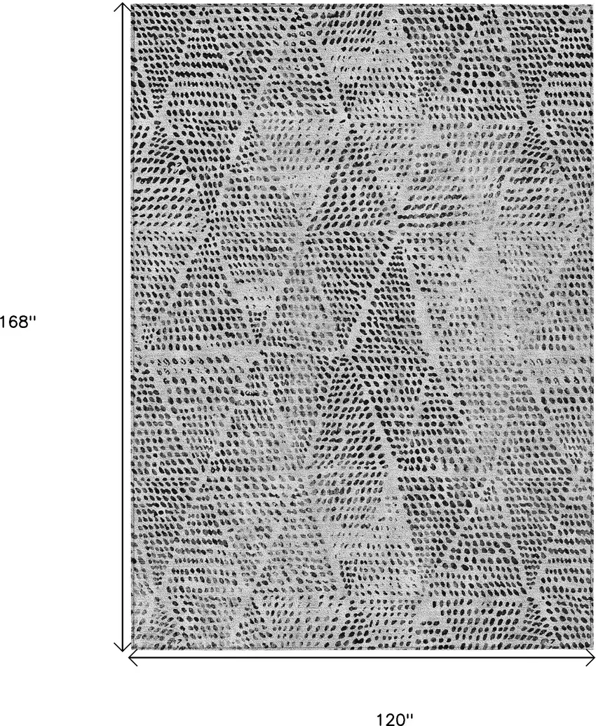 Pewter Blue Geometric Washable Non Skid Indoor Outdoor Area Rug Photo 3