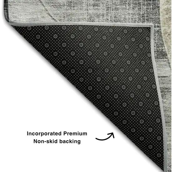 Pewter Brown And Beige Geometric Washable Area Rug With UV Protection Photo 6