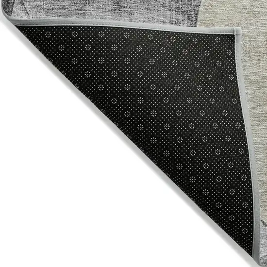 Pewter Brown And Charcoal Geometric Washable Indoor Outdoor Area Rug Photo 4