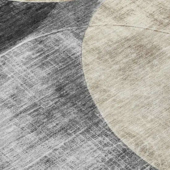 Pewter Brown And Charcoal Geometric Washable Indoor Outdoor Area Rug Photo 7