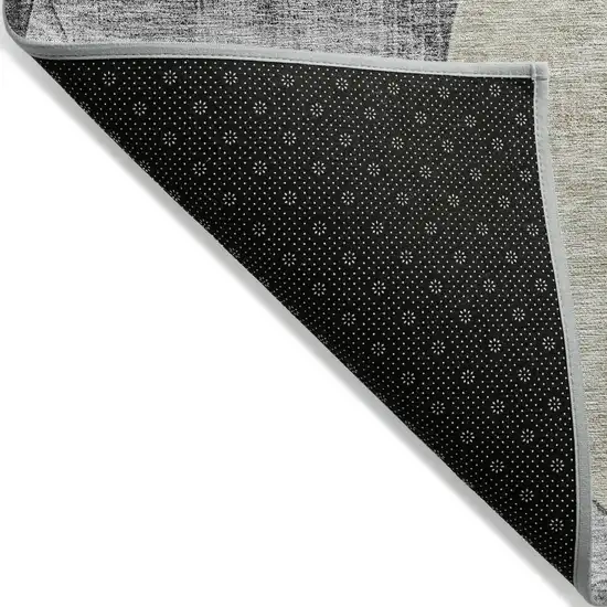 Pewter Brown And Charcoal Geometric Washable Indoor Outdoor Area Rug Photo 4