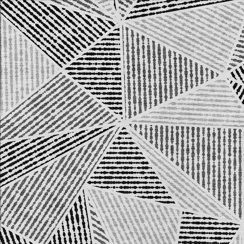 Pewter Charcoal And Gray Geometric Washable Indoor Outdoor Area Rug Photo 8