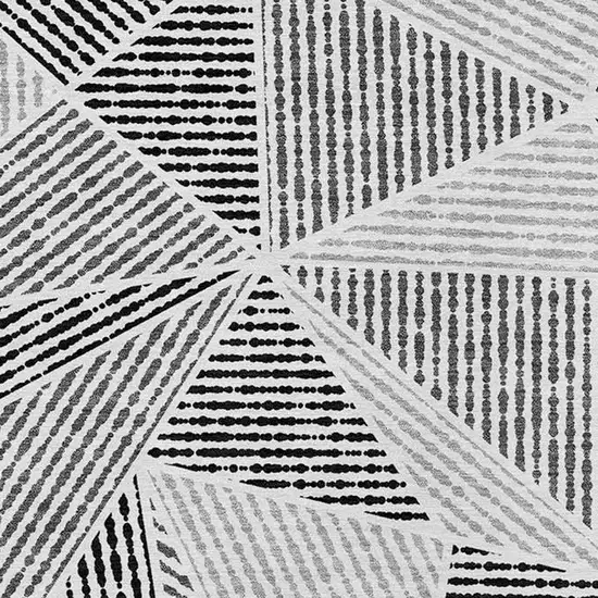 Pewter Charcoal And Gray Geometric Washable Indoor Outdoor Area Rug Photo 6