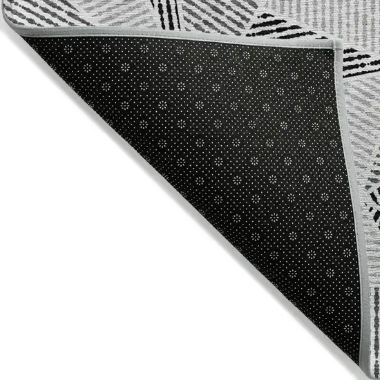 Pewter Charcoal And Gray Geometric Washable Indoor Outdoor Area Rug Photo 5