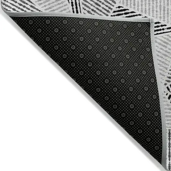 Pewter Charcoal And Gray Geometric Washable Indoor Outdoor Area Rug Photo 5