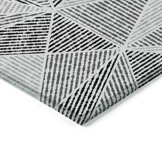 Pewter Charcoal And Gray Geometric Washable Indoor Outdoor Area Rug Photo 4