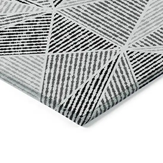 Pewter Charcoal And Gray Geometric Washable Indoor Outdoor Area Rug Photo 4