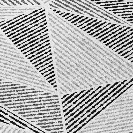 Pewter Charcoal And Gray Geometric Washable Indoor Outdoor Area Rug Photo 5