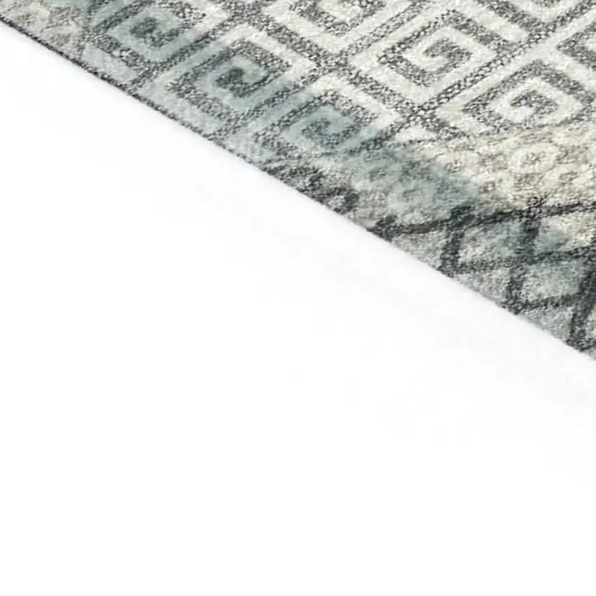 Pewter Copper And Silver Geometric Washable Indoor Outdoor Area Rug Photo 9