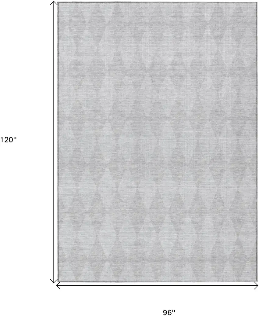 Pewter Geometric Washable Indoor Outdoor Area Rug Photo 3