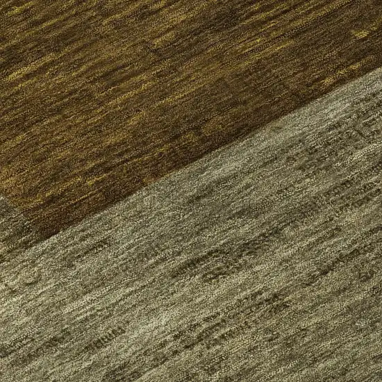 Pewter Gold And Brown Geometric Washable Area Rug With UV Protection Photo 9