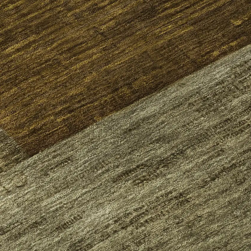 Pewter Gold And Brown Geometric Washable Area Rug With UV Protection Photo 9