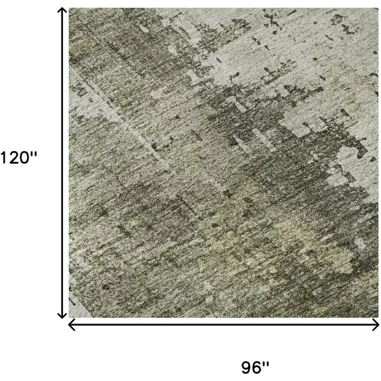 Pewter Gold And Ivory Abstract Washable Area Rug With UV Protection Photo 8