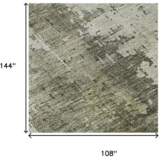 Pewter Gold And Ivory Abstract Washable Area Rug With UV Protection Photo 9