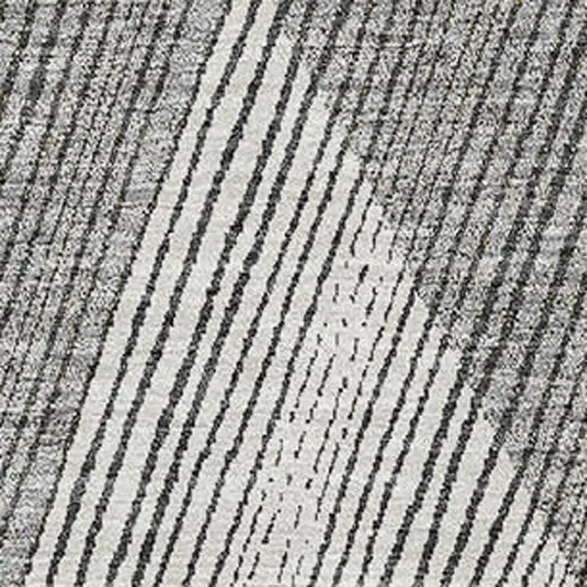 Pewter Gold And Ivory Geometric Washable Area Rug With UV Protection Photo 2