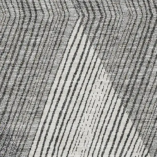 Pewter Gold And Ivory Geometric Washable Area Rug With UV Protection Photo 3