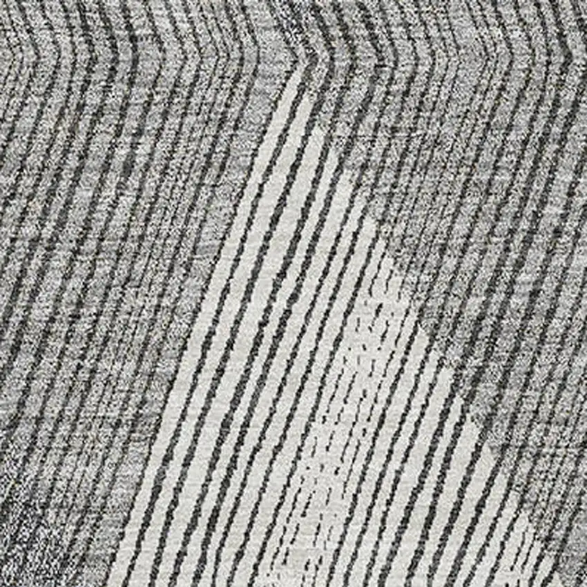 Pewter Gold And Ivory Geometric Washable Area Rug With UV Protection Photo 3