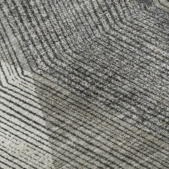 Pewter Gold And Ivory Geometric Washable Area Rug With UV Protection Photo 9