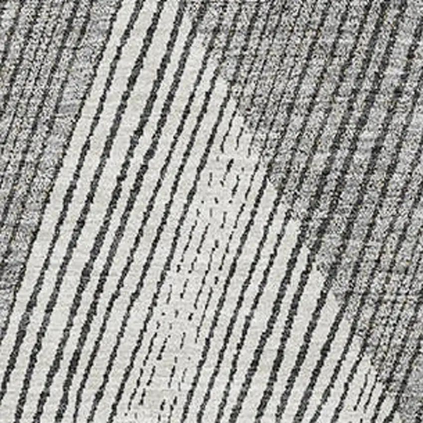 Pewter Gold And Ivory Geometric Washable Area Rug With UV Protection Photo 2